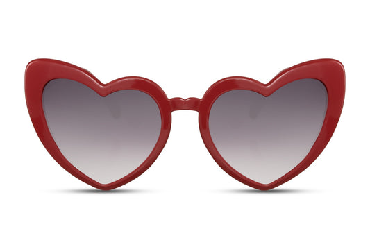 Luxury Heart Shape Red Frame Women Sunglasses