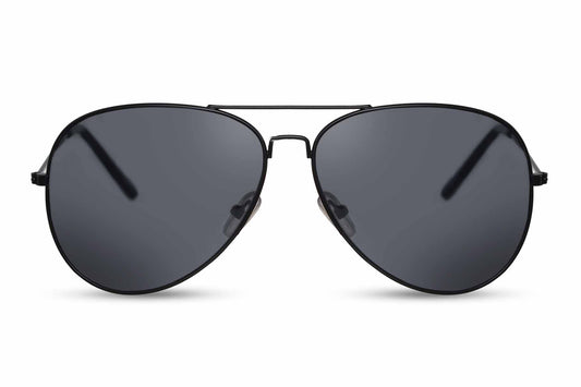 Classic Vintage Full Black Aviator Sunglasses
