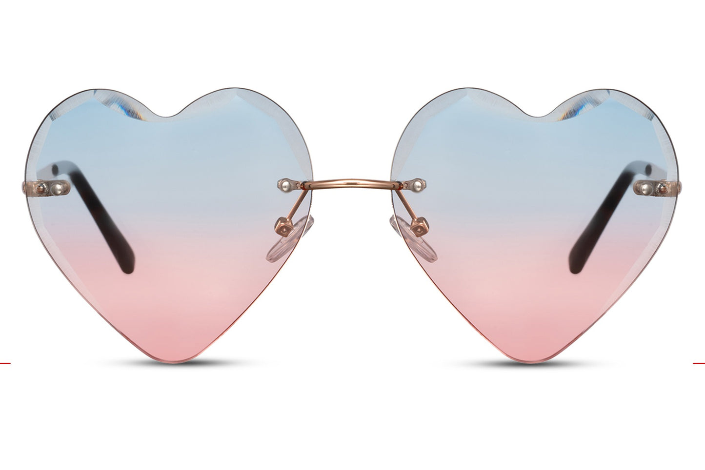 Gradient Heart Shape Transparent Party Sunglasses
