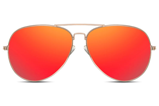 Party Wear Orange Red Aviator Sunglasses