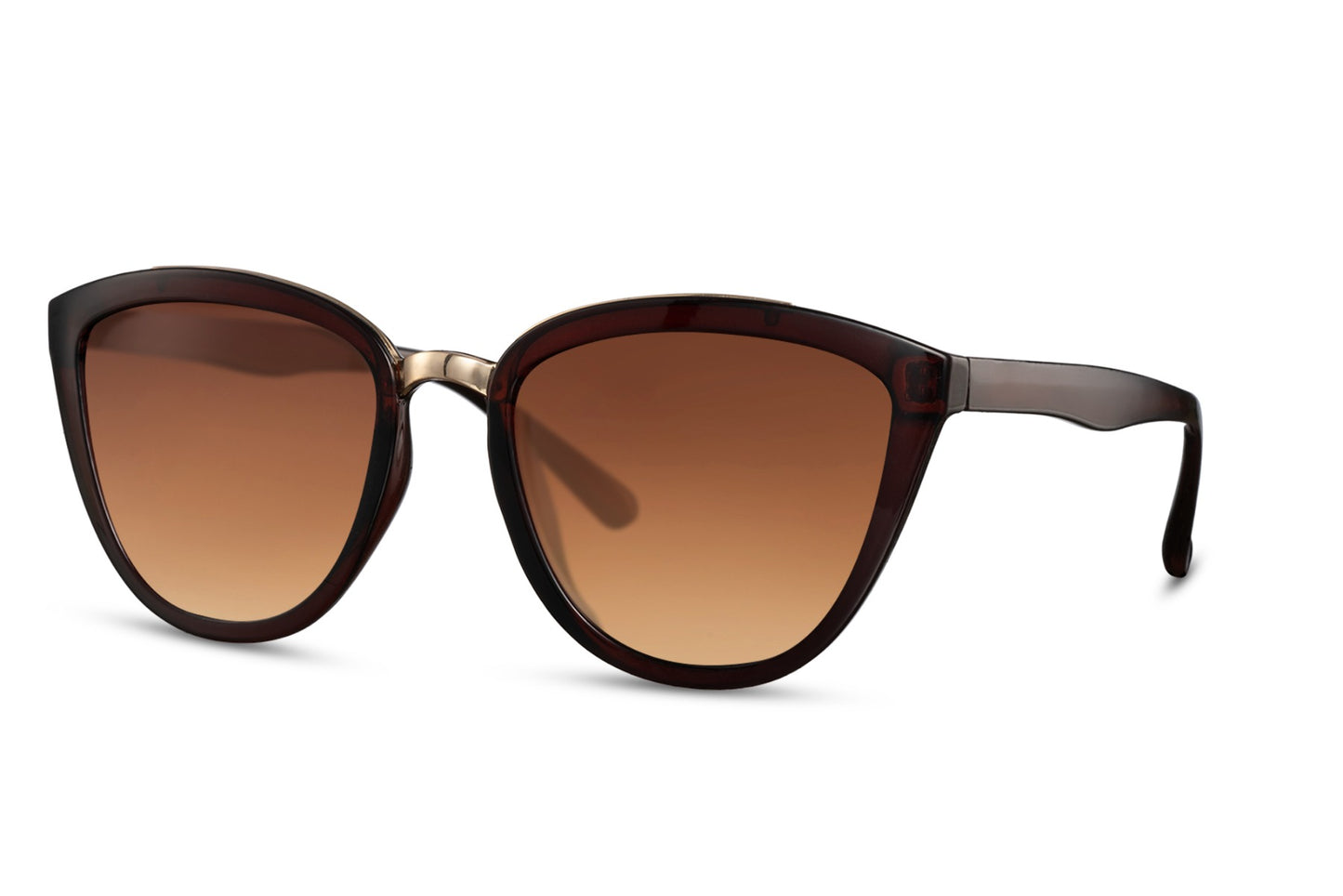Stylish Oversized Brown Cat Eye Sunglasses