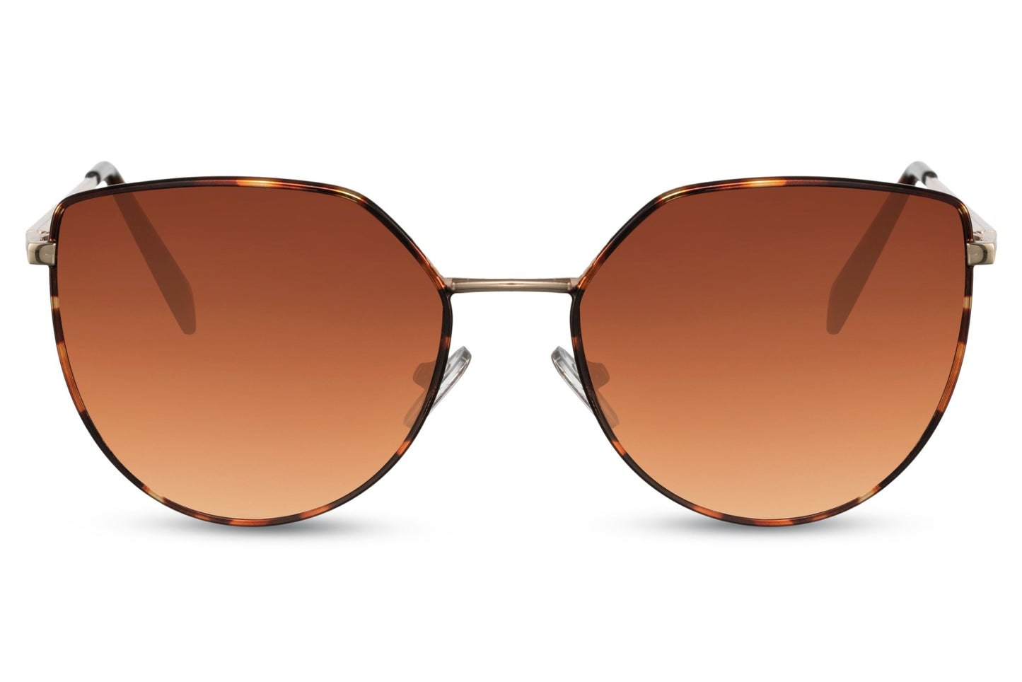 Animal Print Metal Brown Cat Eye Sunglasses