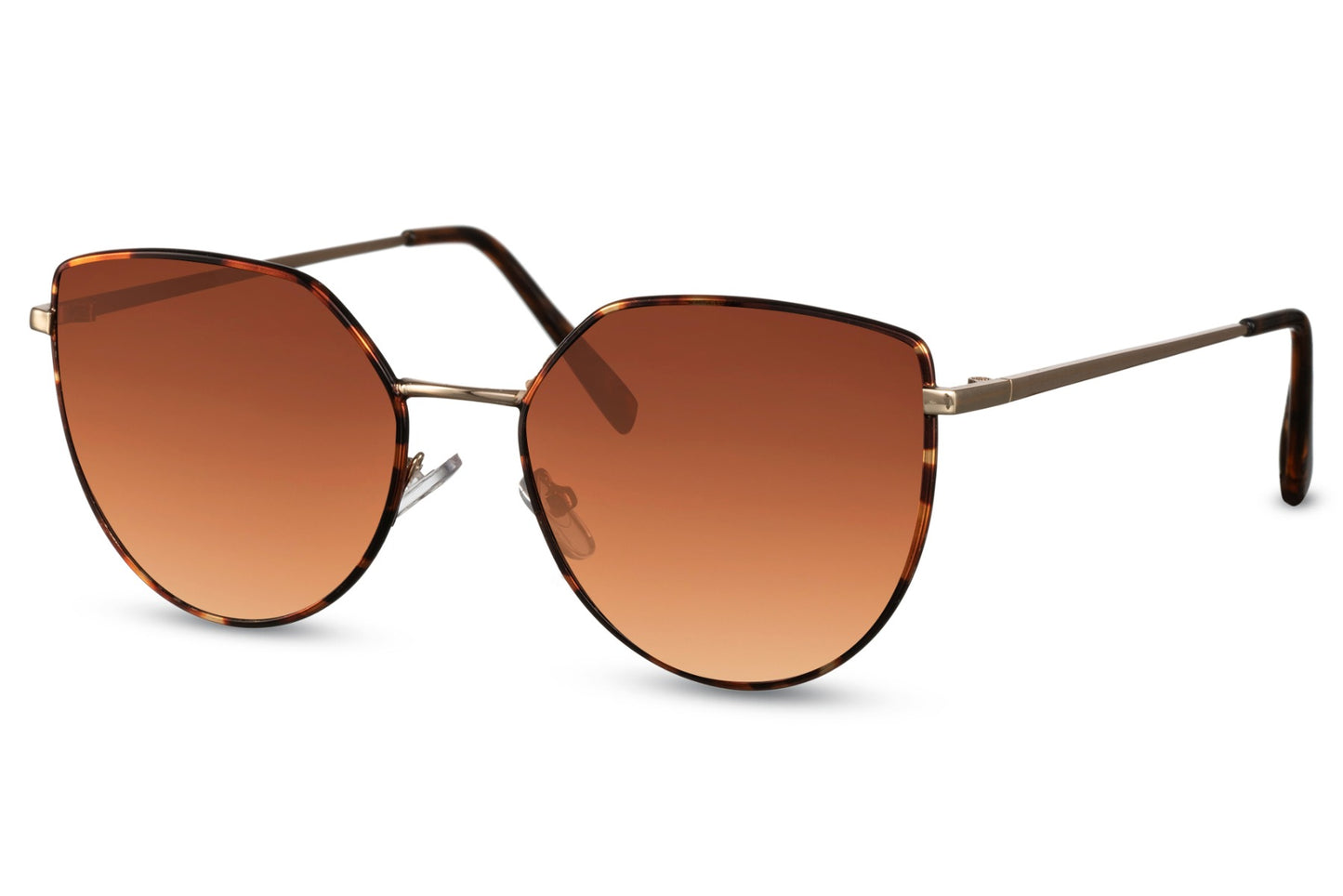 Animal Print Metal Brown Cat Eye Sunglasses