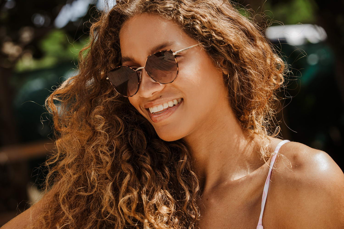 Animal Print Metal Brown Cat Eye Sunglasses