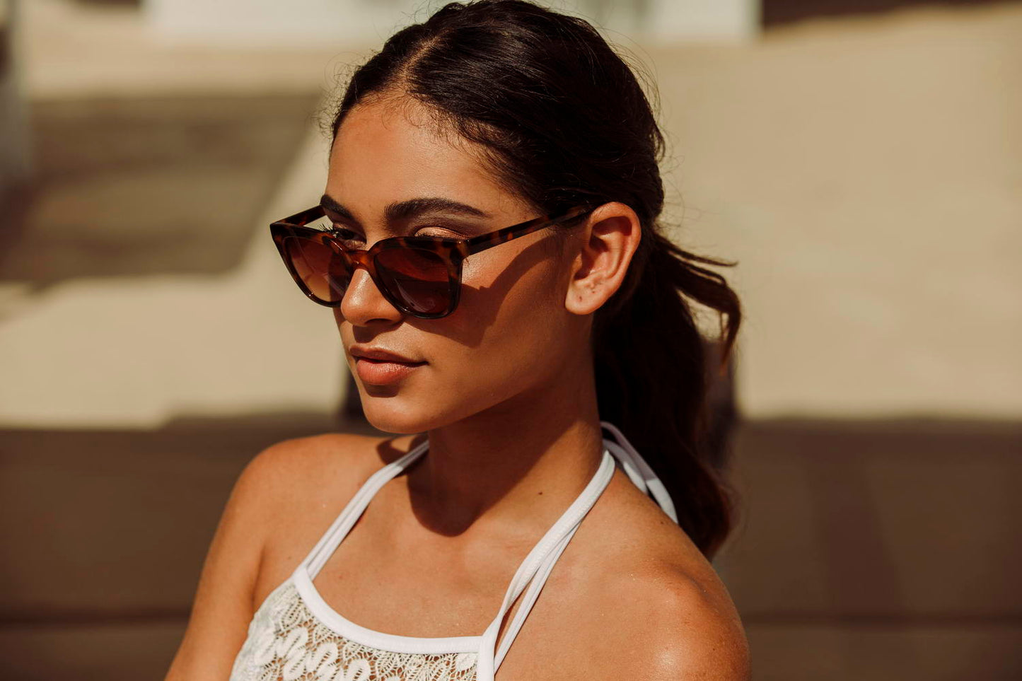 Animal Print Frame Cat Eye Sunglasses