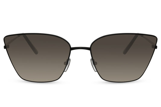 Black Metal Frame Cat Eye Sunglasses
