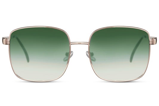 Gradient Green Designer Aviator Sunglasses