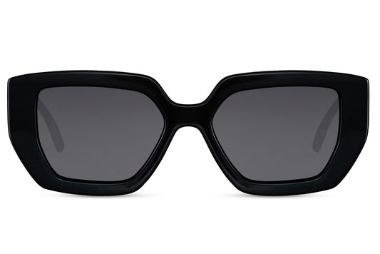 Geometric Black Cat Eye Sunglasses