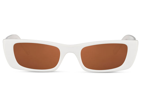 Square Shape White Cat Eye Sunglasses