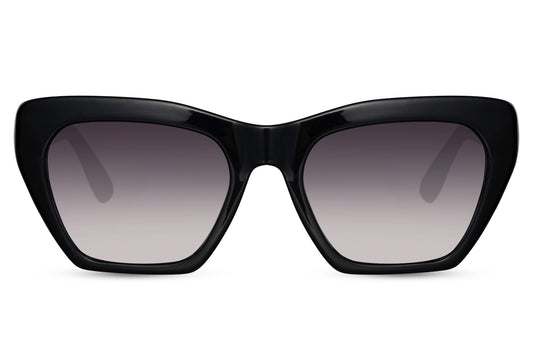 Oversized Black Color Cat Eye Sunglasses