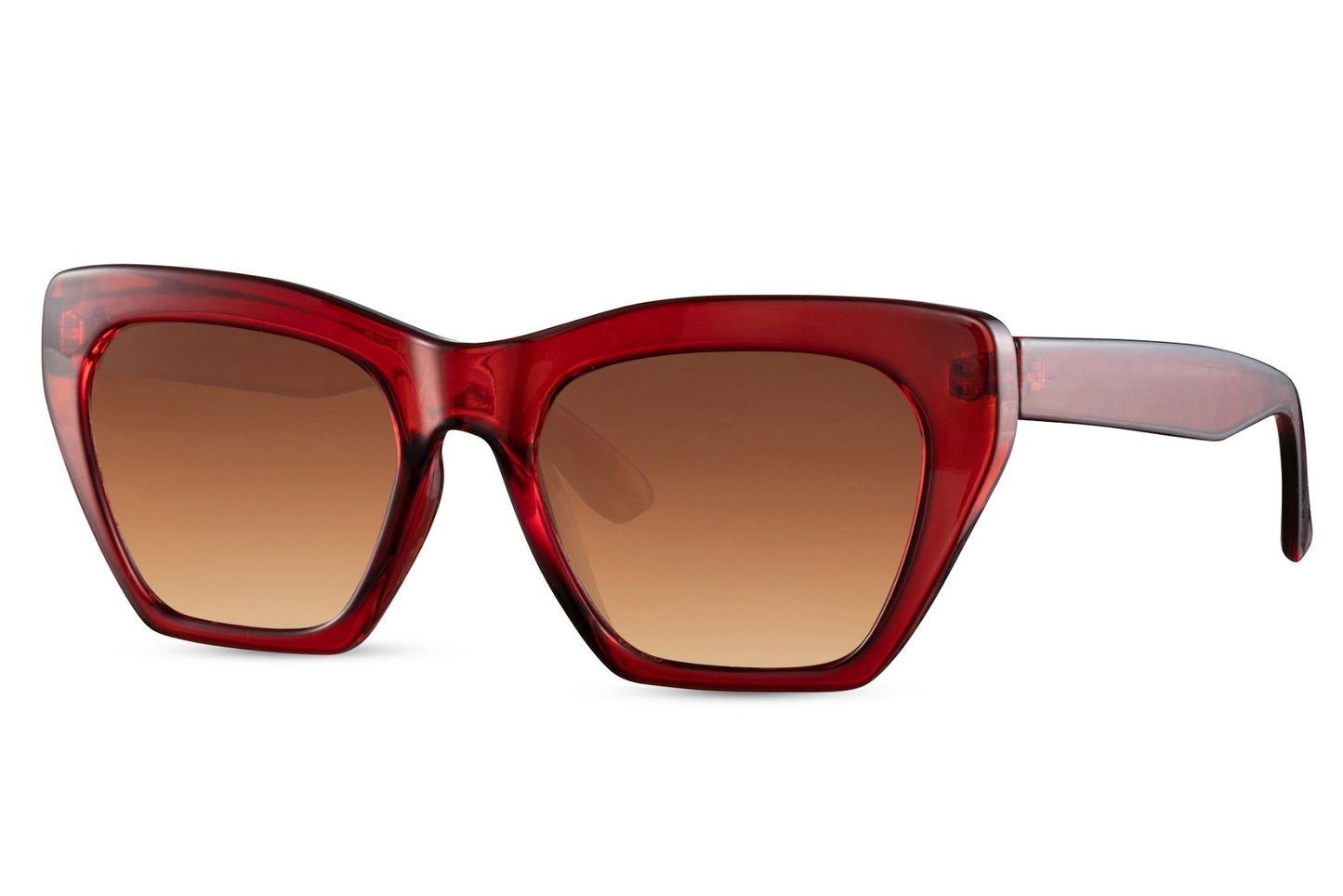 Oversized Red Wine Color Cat Eye Sunglasses