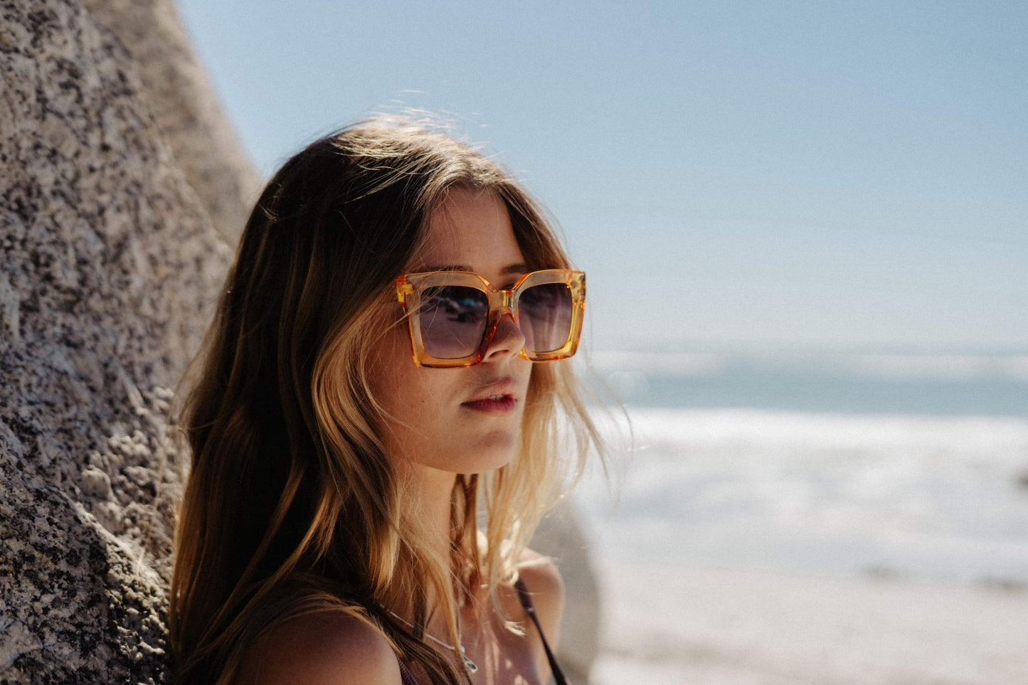 Rectangle Yellow Cat Eye Sunglasses