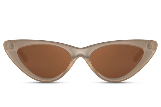 Vintage Beige Color Cat Eye Sunglasses