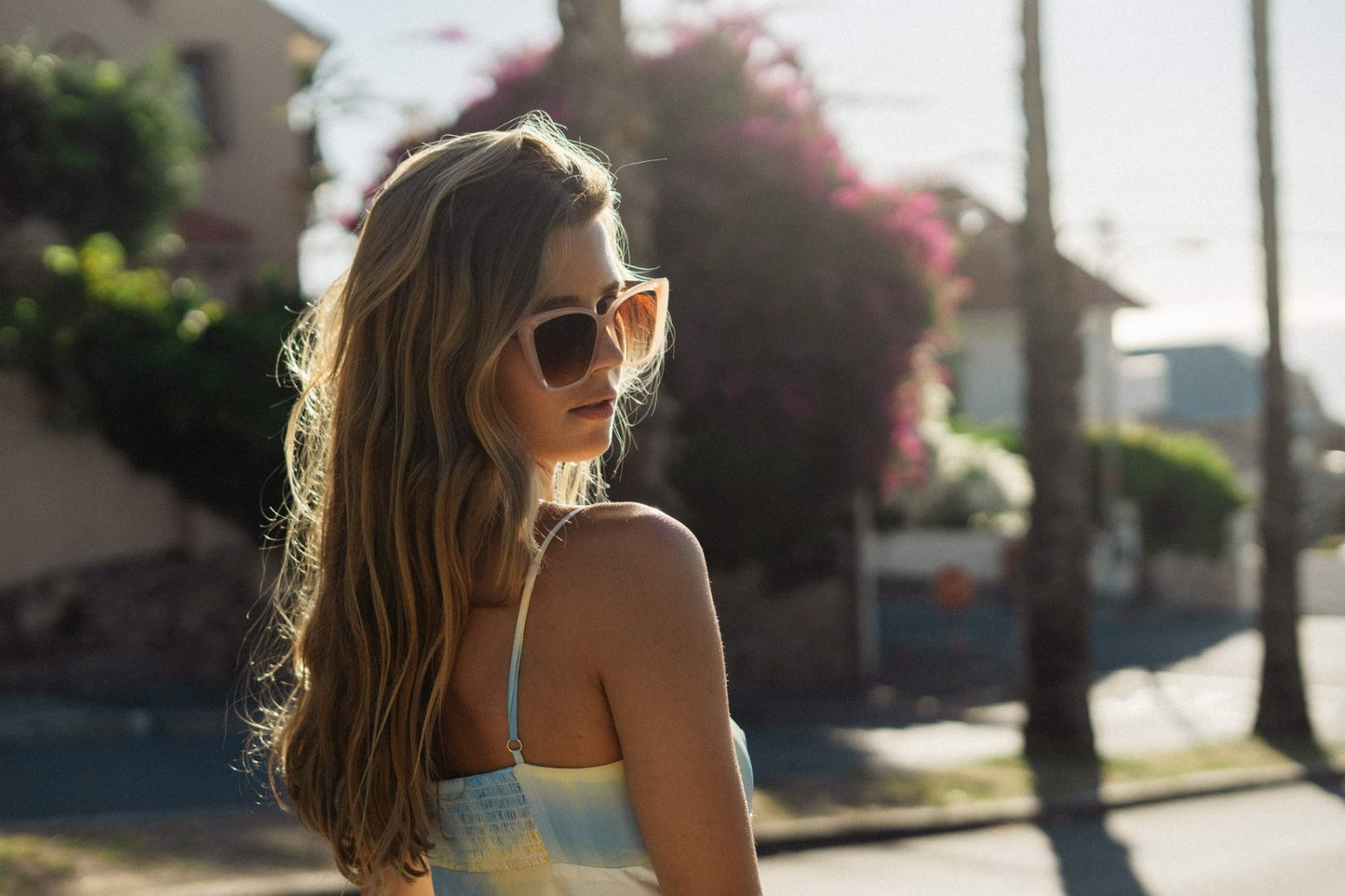 Oversized Pink Cat Eye Sunglasses