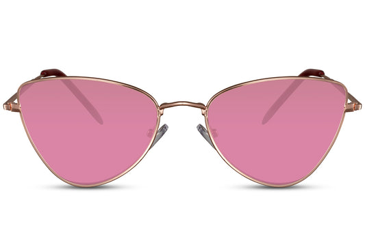 Metal Frame Pink Cat Eye Sunglasses