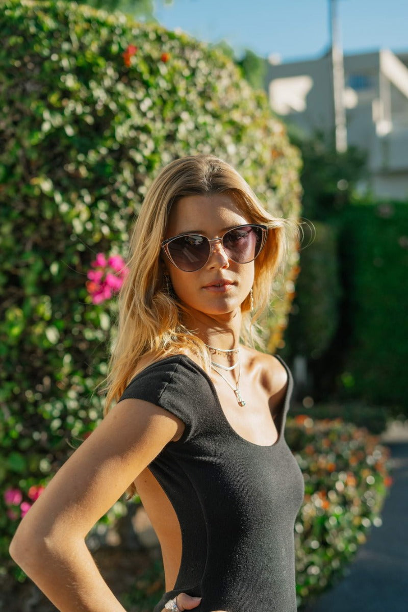 Premium Oversized Grey Cat Eye Sunglasses