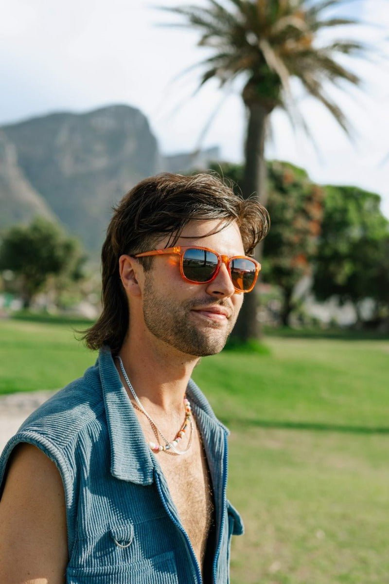 Trendy Orange Color Frame Wayfarer Sunglasses