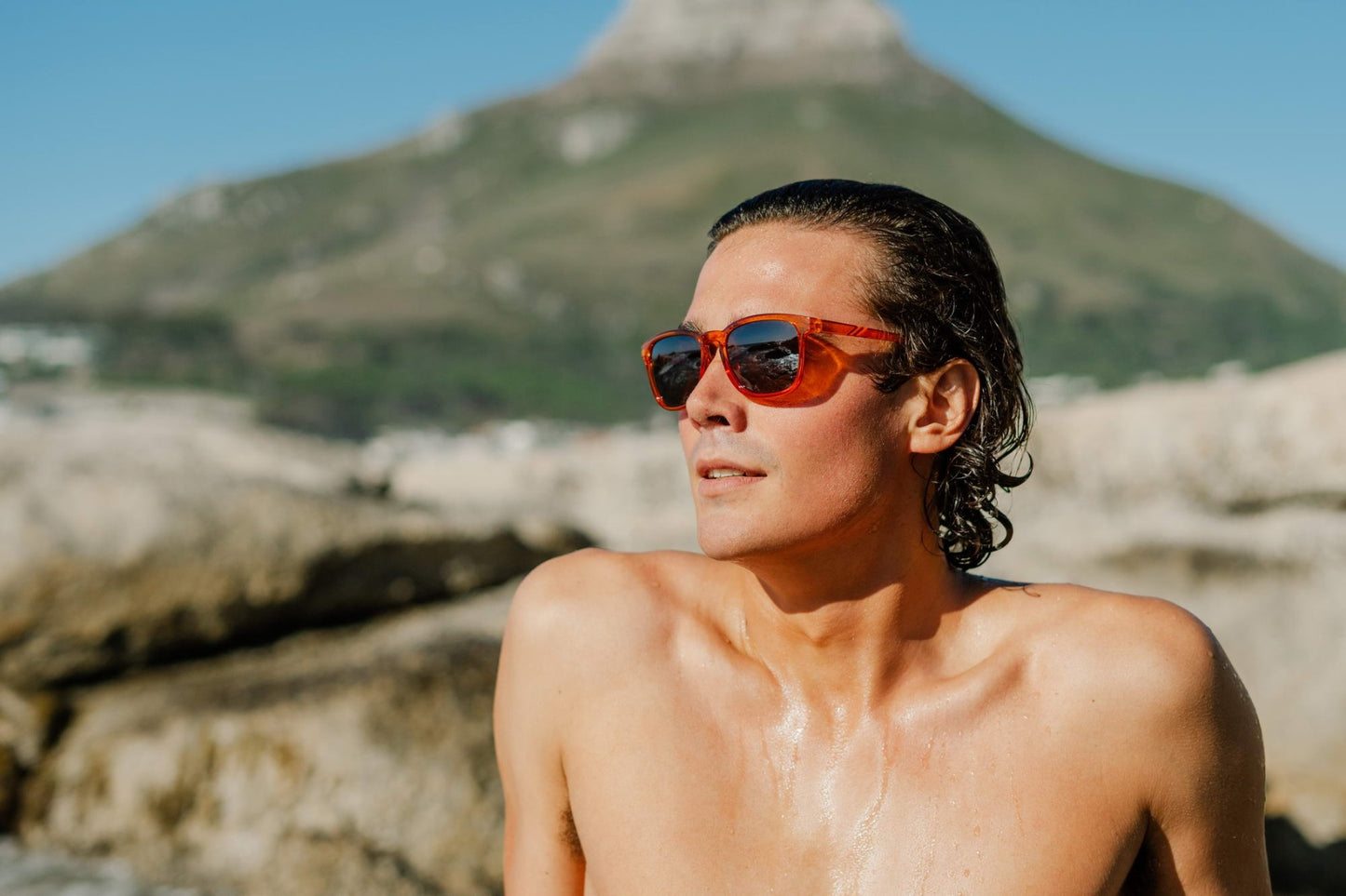 Trendy Orange Color Frame Wayfarer Sunglasses