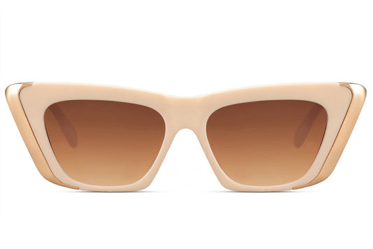 Brown Double Frame Cat Eye Sunglasses