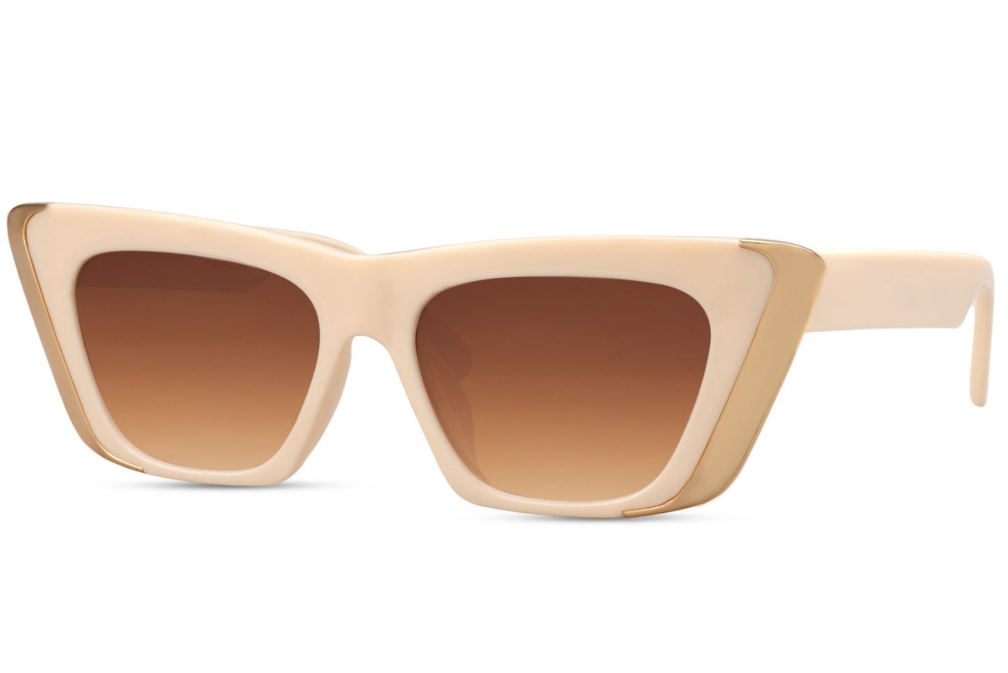Brown Double Frame Cat Eye Sunglasses