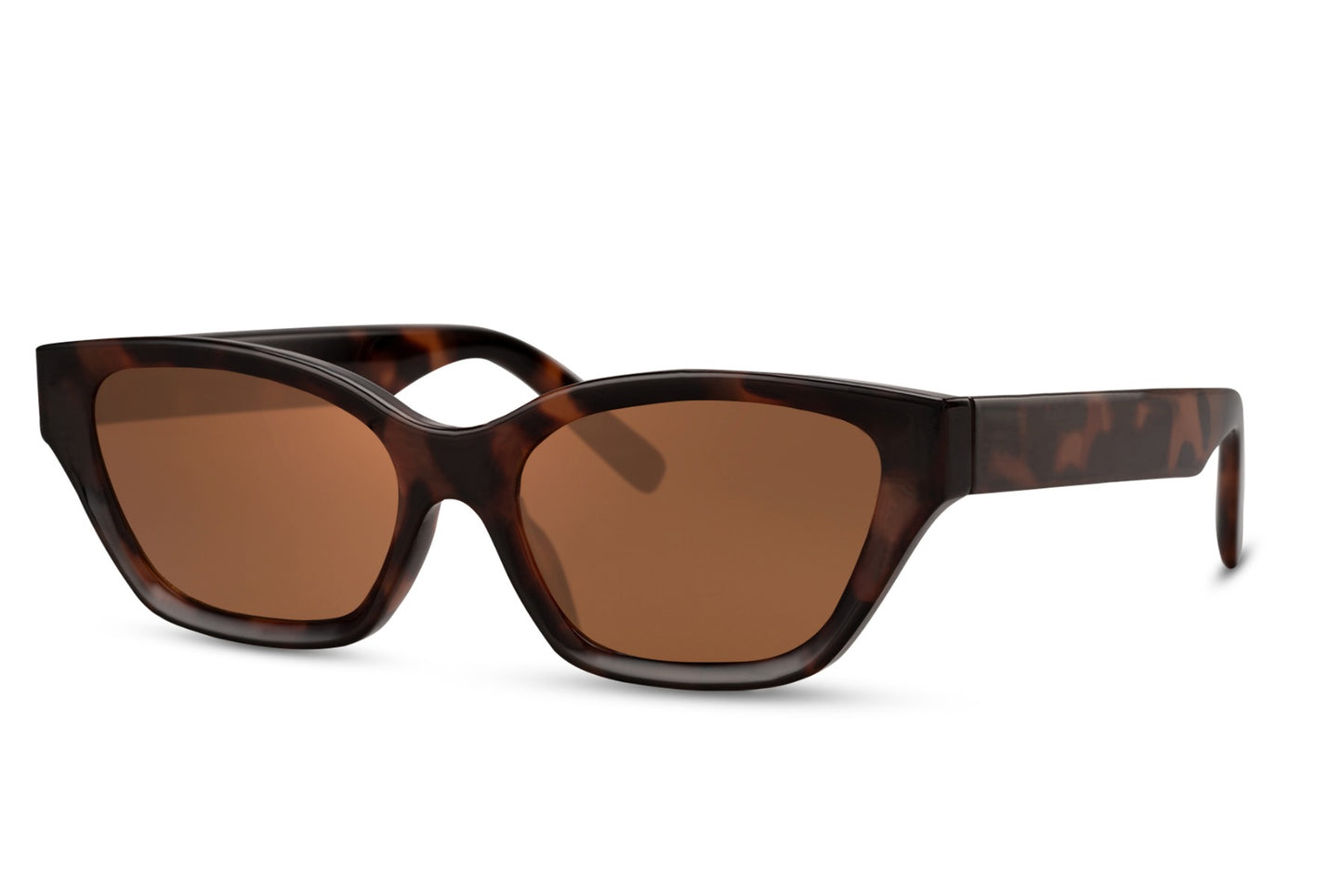 Brown Printed Cat Eye Sunglasses