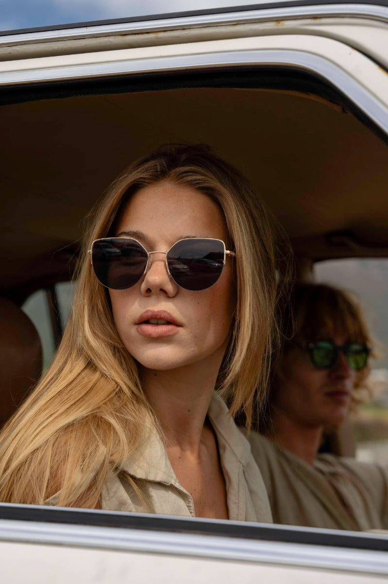 Geometric Black Cat Eye Sunglasses