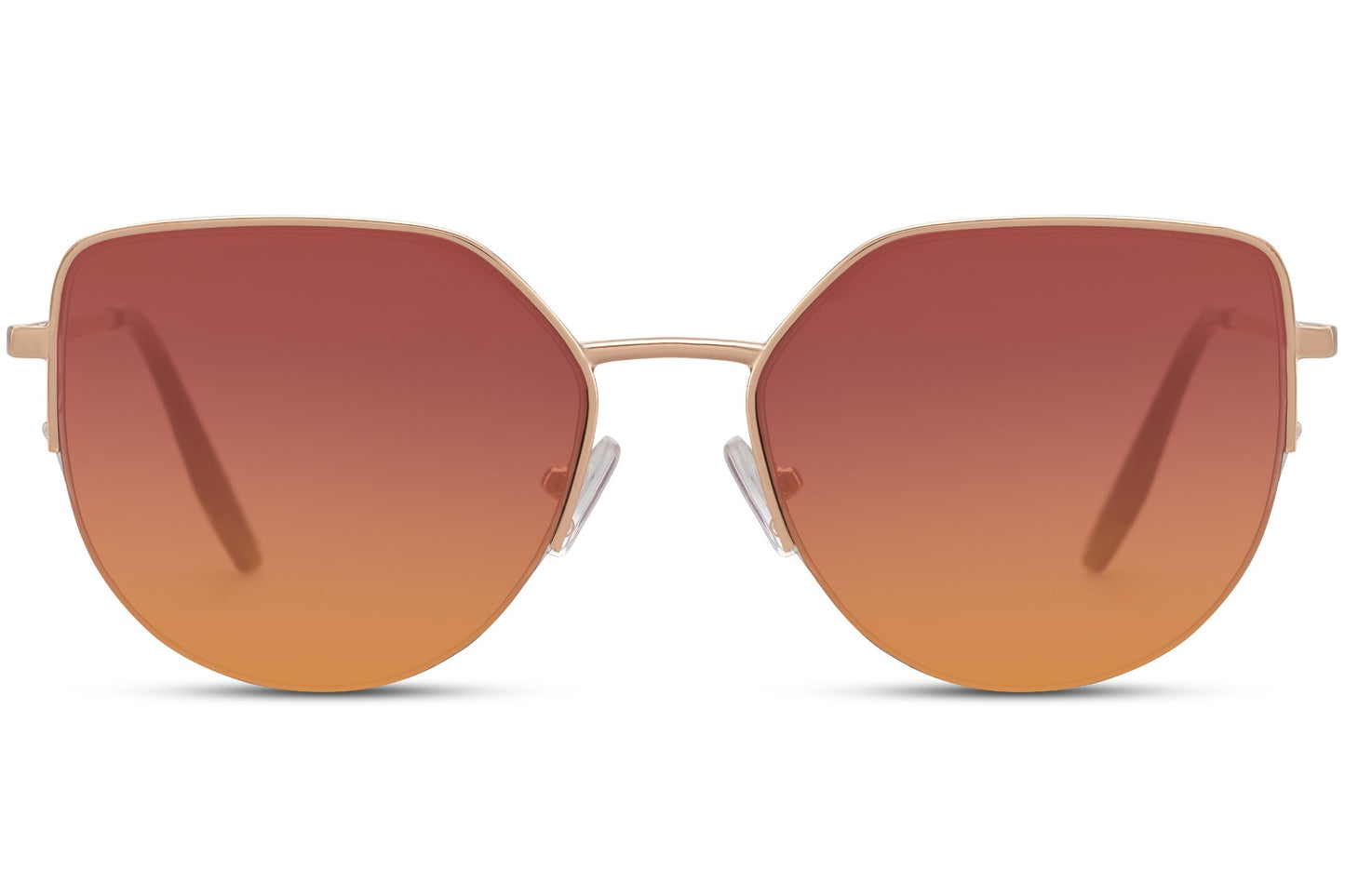 Geometric Rose Gold Cat Eye Sunglasses