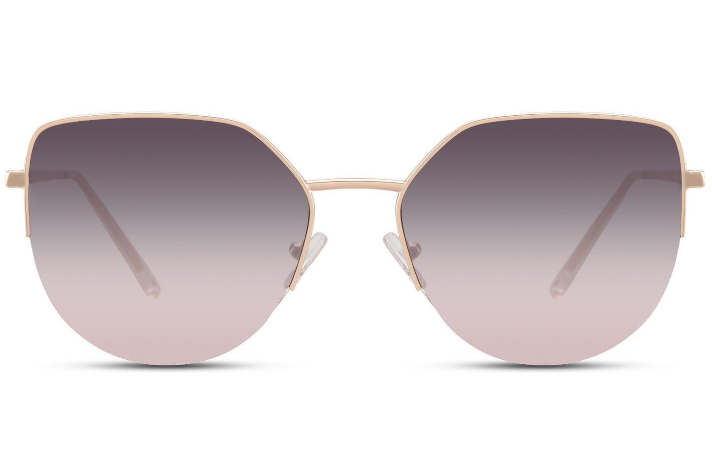 Half Frame Gold Cat Eye Sunglasses