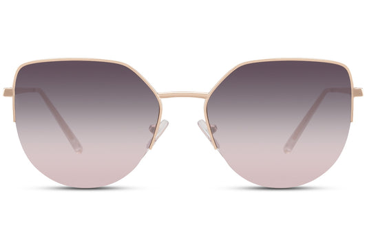 Half Frame Gold Cat Eye Sunglasses