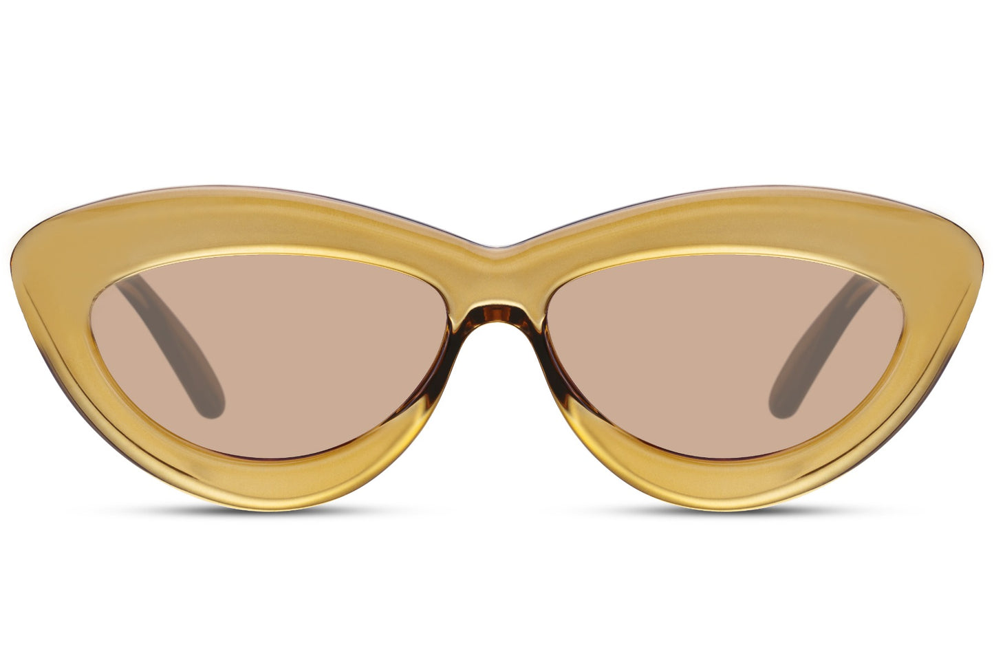Stylish Crystal Brown Frame Cat Eye Sunglasses For Women