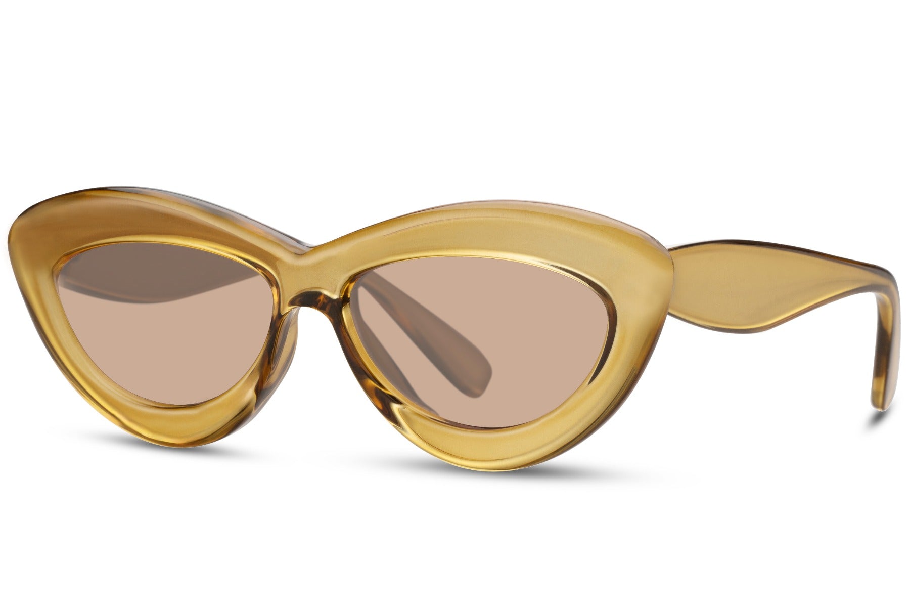 Stylish Crystal Brown Frame Cat Eye Sunglasses For Women 1