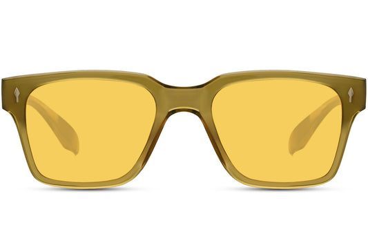 Stylish Yellow Transparent Wayfarer Sunglasses