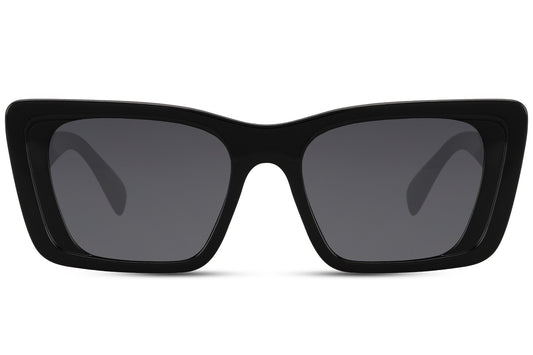 Black Rectangle Cat Eye Sunglasses 1