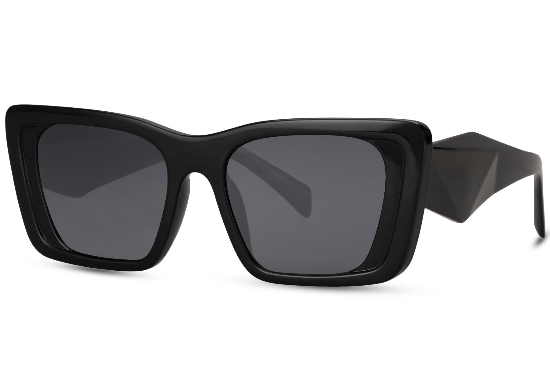 Black Rectangle Cat Eye Sunglasses 2