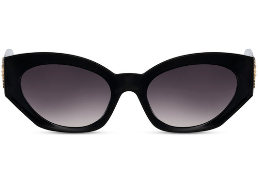 Luxury Geometric Black Cat Eye Sunglasses
