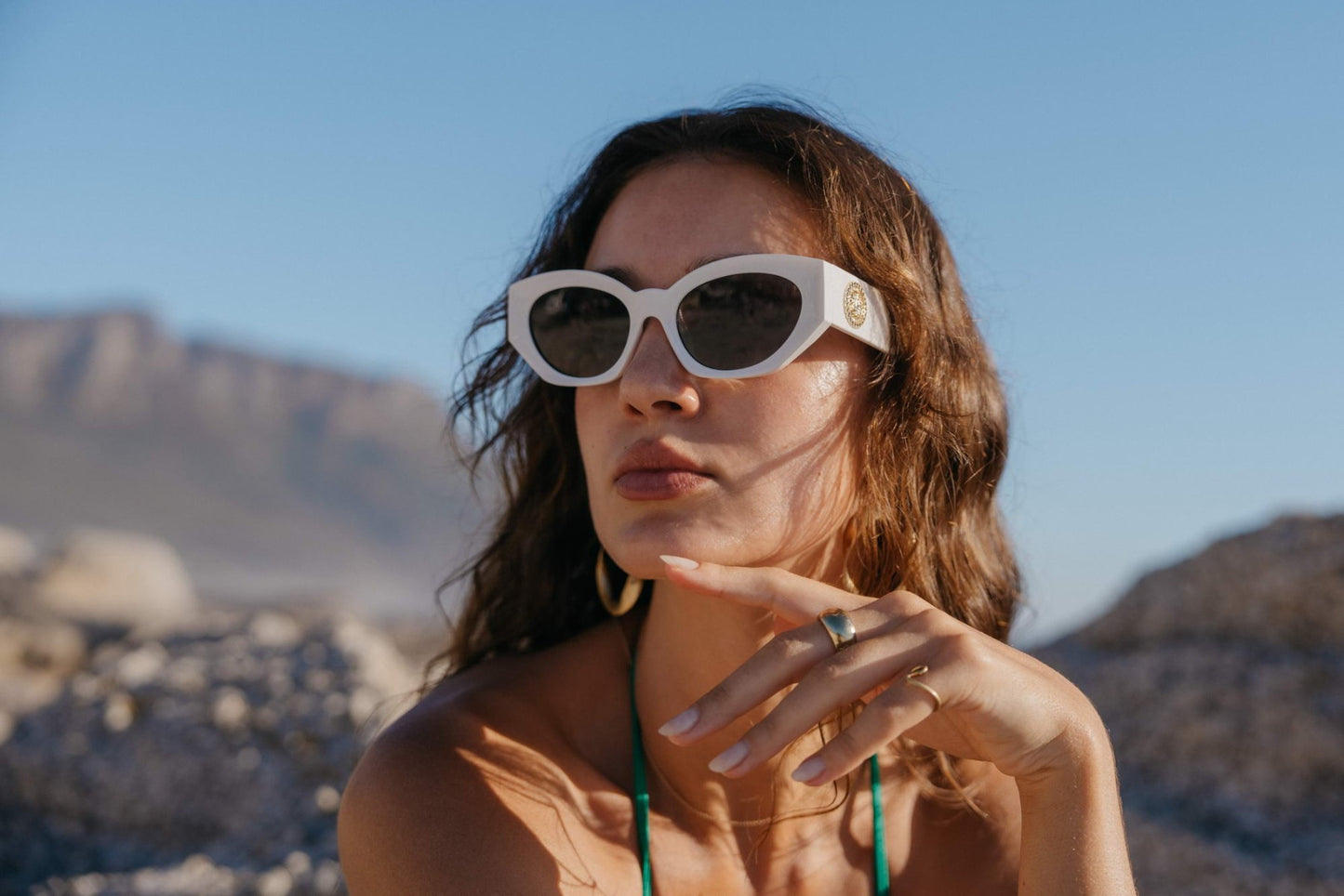 Luxury White Cat Eye Sunglasses