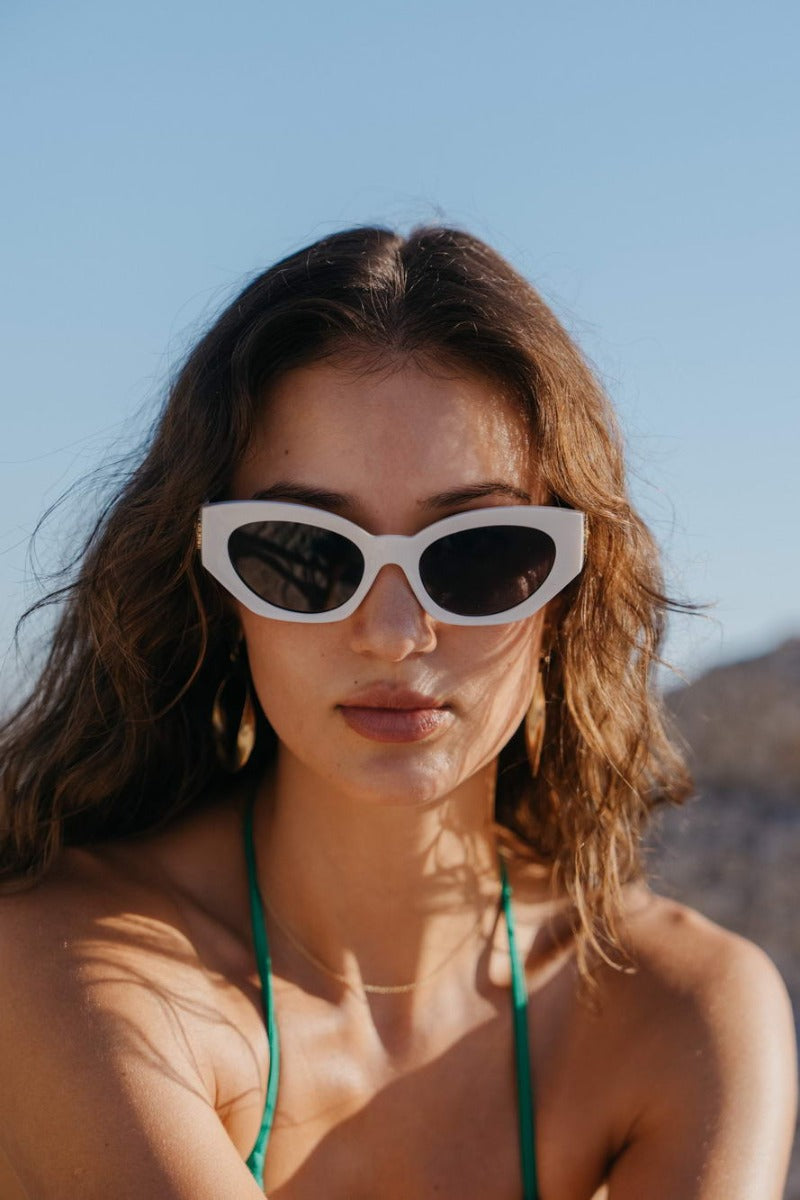 Luxury White Cat Eye Sunglasses