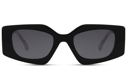 Black Rectangle Cat Eye Sunglasses For Women