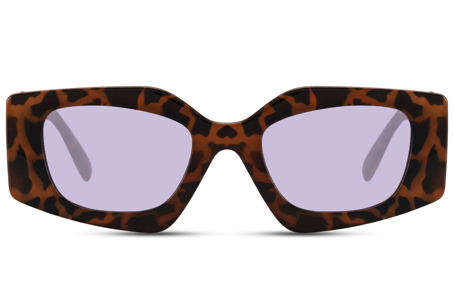 Leopard Print Rectangle Cat Eye Sunglasses For Women