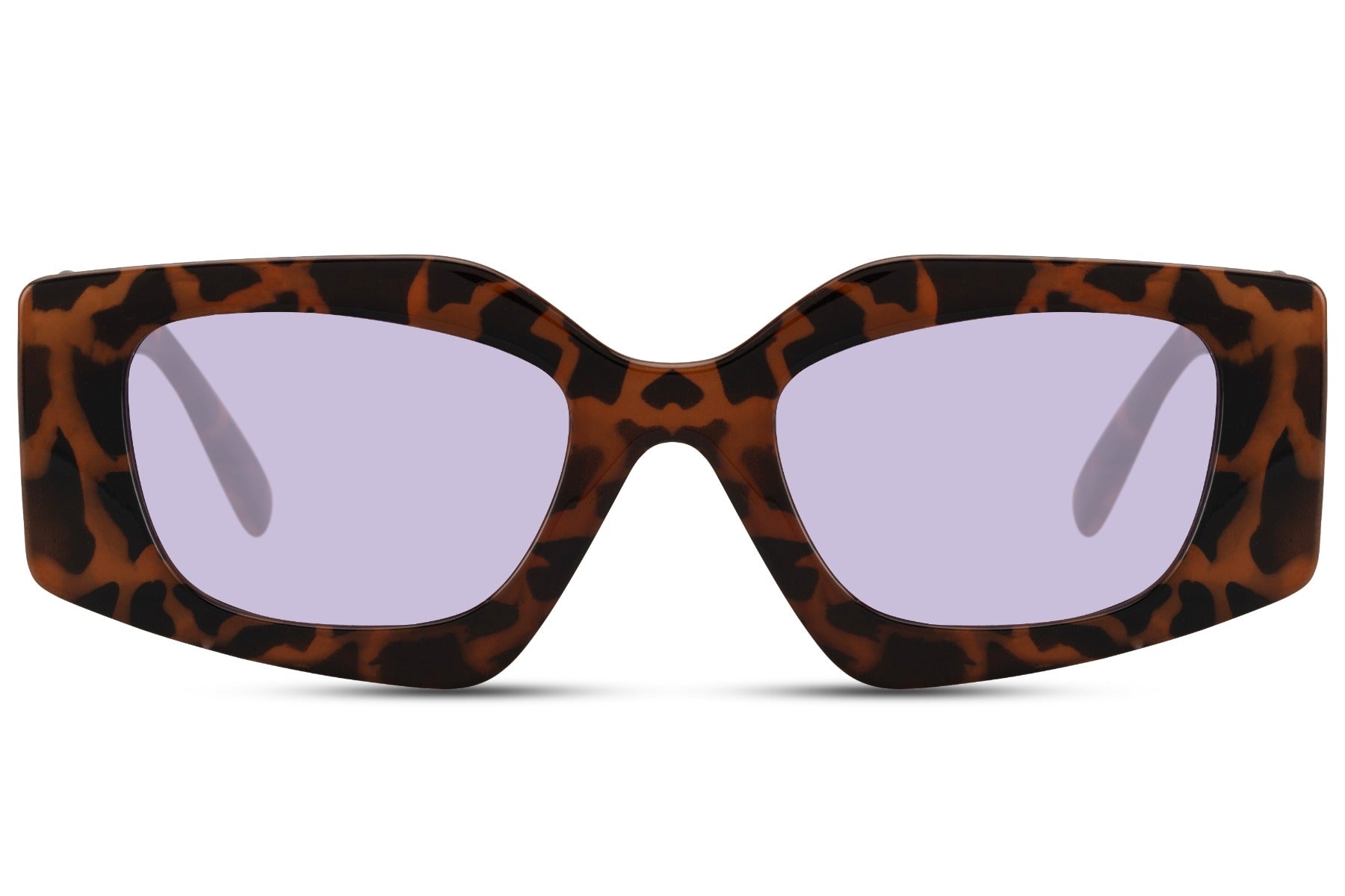 Leopard Print Rectangle Cat Eye Sunglasses For Women