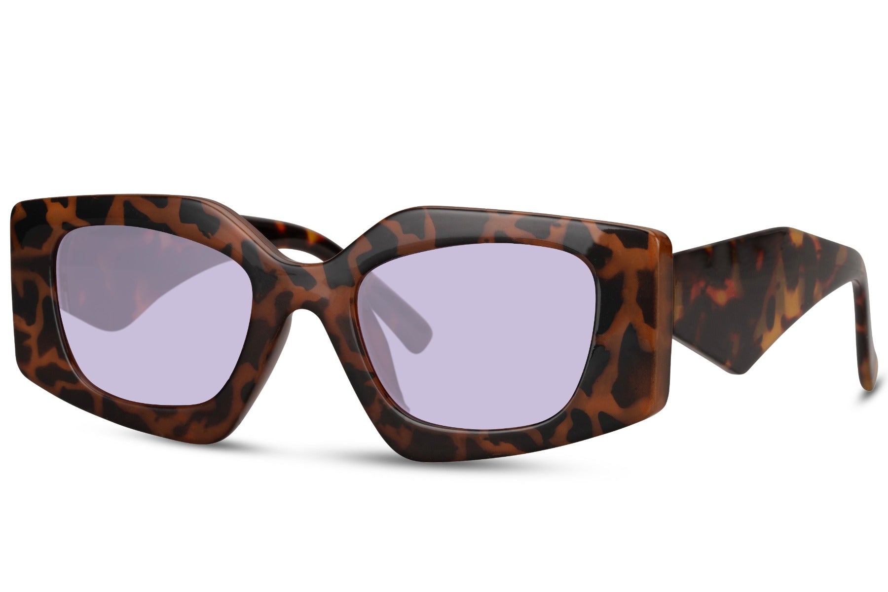 Leopard Print Rectangle Cat Eye Sunglasses For Women 1