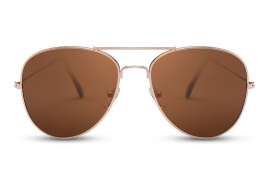 Classic Vintage Brown Aviator Sunglasses