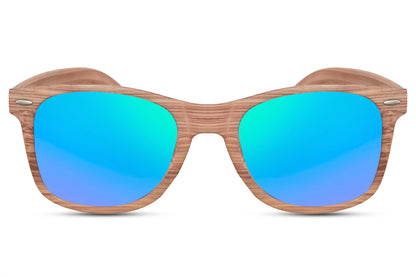 Wood Frame Wayfarer Sunglasses Green Color