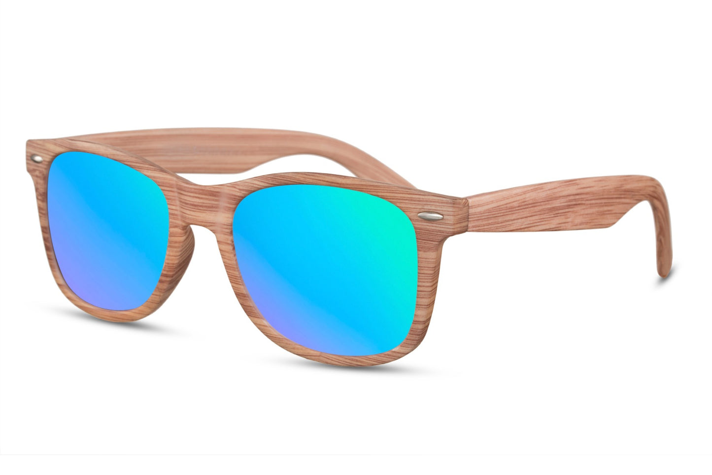 Wood Frame Wayfarer Sunglasses Green Color