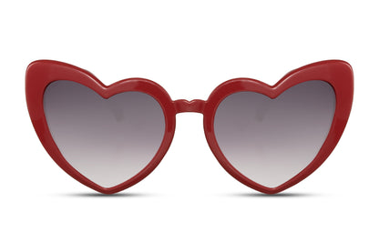 Luxury Heart Shape Red Frame Women Sunglasses