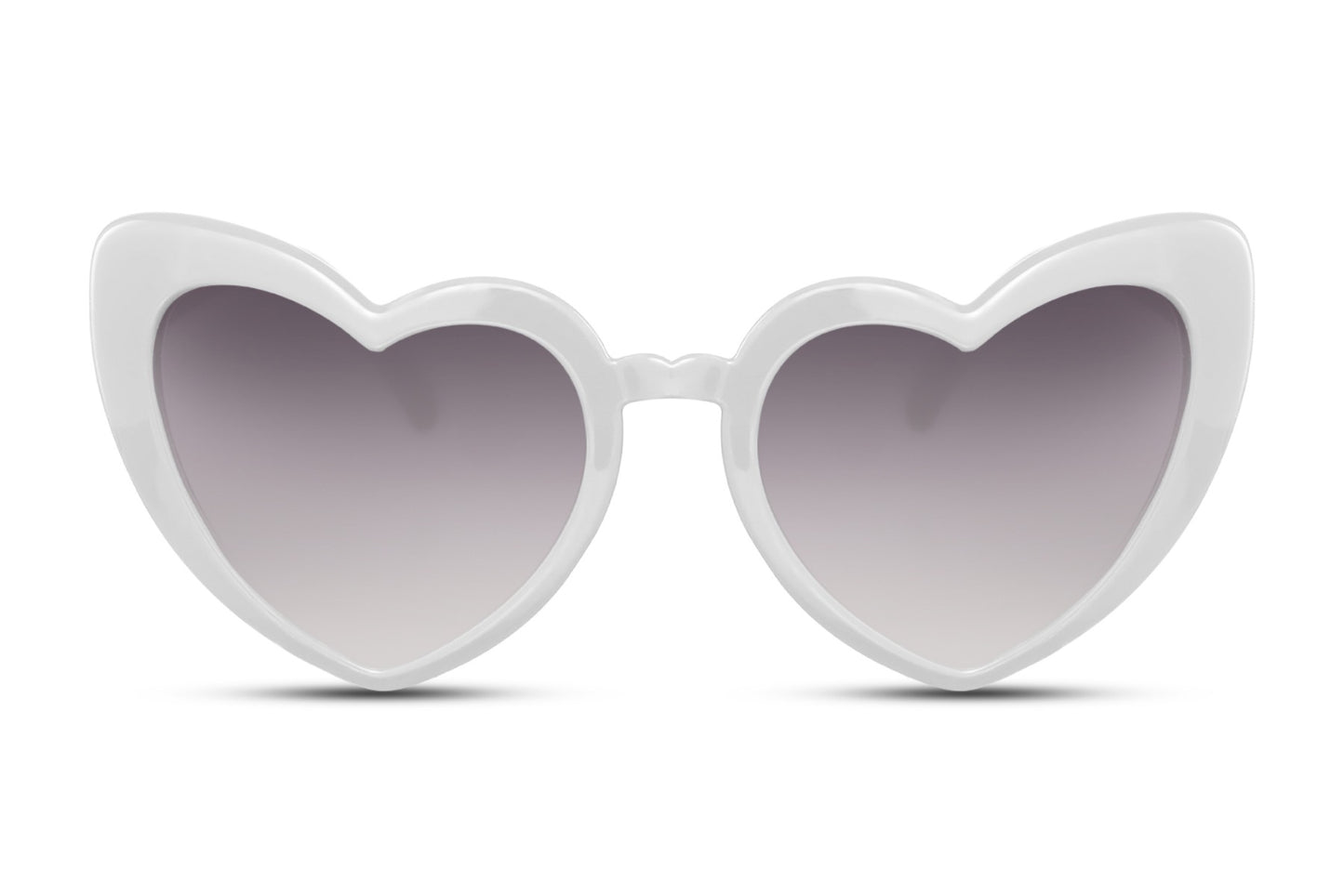 Luxury Heart Shape White Frame Women Sunglasses