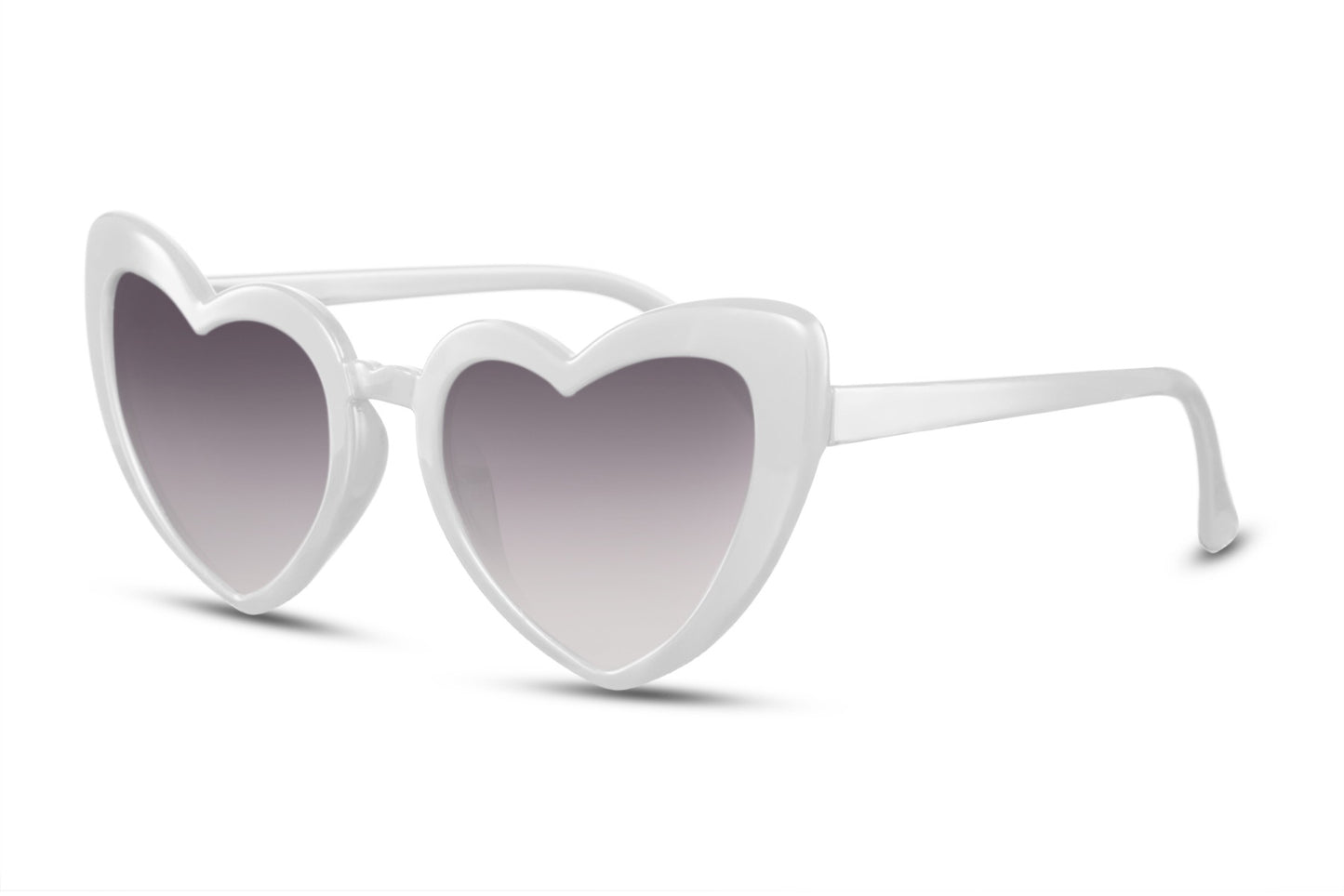 Luxury Heart Shape White Frame Women Sunglasses