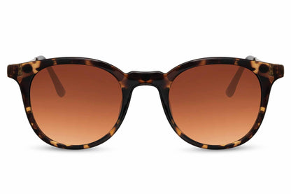 Wayfarer Sunglasses Animal Print Round Frame