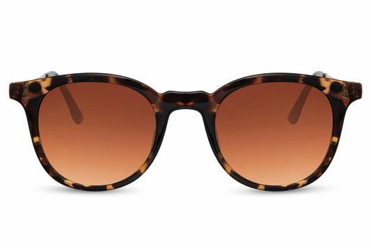 Wayfarer Sunglasses Animal Print Round Frame