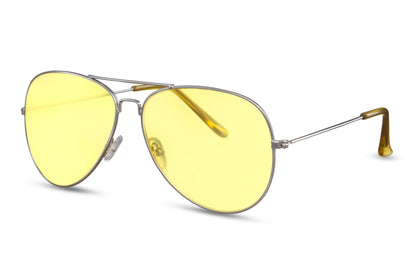 Yellow Transparent Aviator Sunglasses